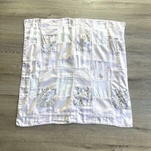 Bella Notte Pink Patchwork Pillowsham Quilted Squares Linen 25"x25" USA